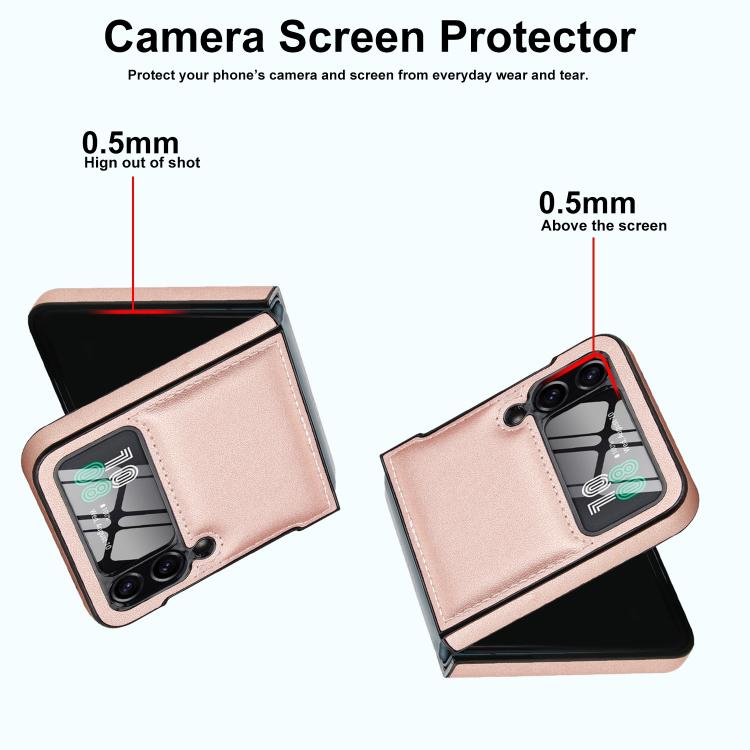 For Samsung Galaxy Z Flip3 5G Folding Rotation Holder MagSafe Film Integrated Leather Phone Case