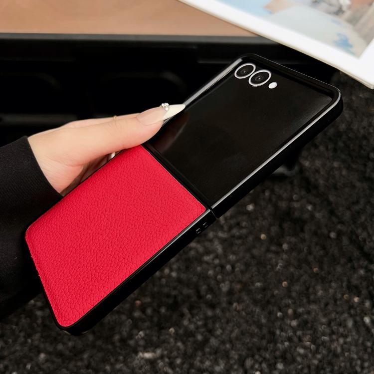 For Samsung Galaxy Z Flip5 Litchi Texture Folding Back Cover Phone Case