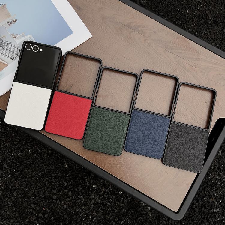 For Samsung Galaxy Z Flip7 Litchi Texture Folding Back Cover Phone Case