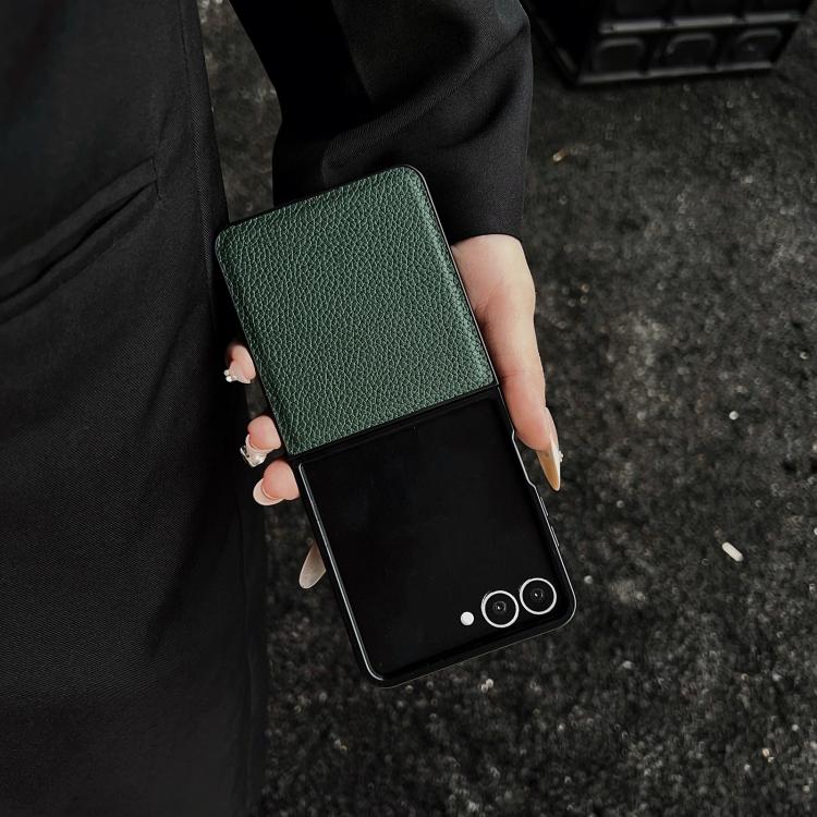 For Samsung Galaxy Z Flip7 Litchi Texture Folding Back Cover Phone Case