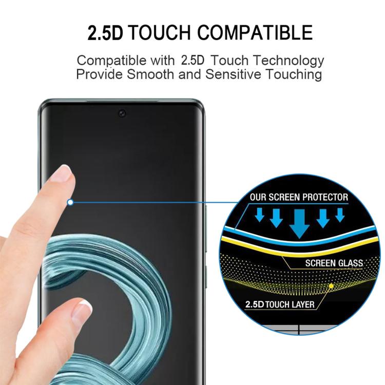 For Lava Agni 2 Full Glue 9H HD 3D Curved Edge Tempered Glass Film - Black