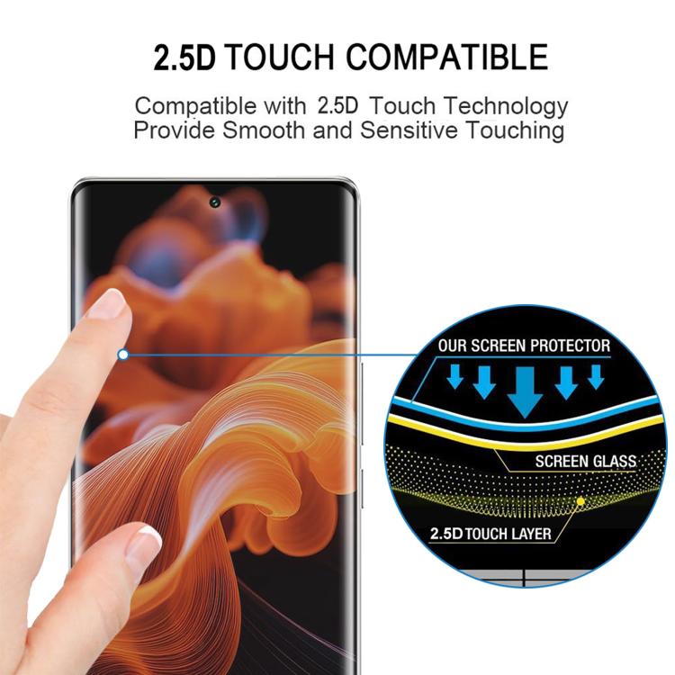 For Lava Blaze X Full Glue 9H HD 3D Curved Edge Tempered Glass Film - Black