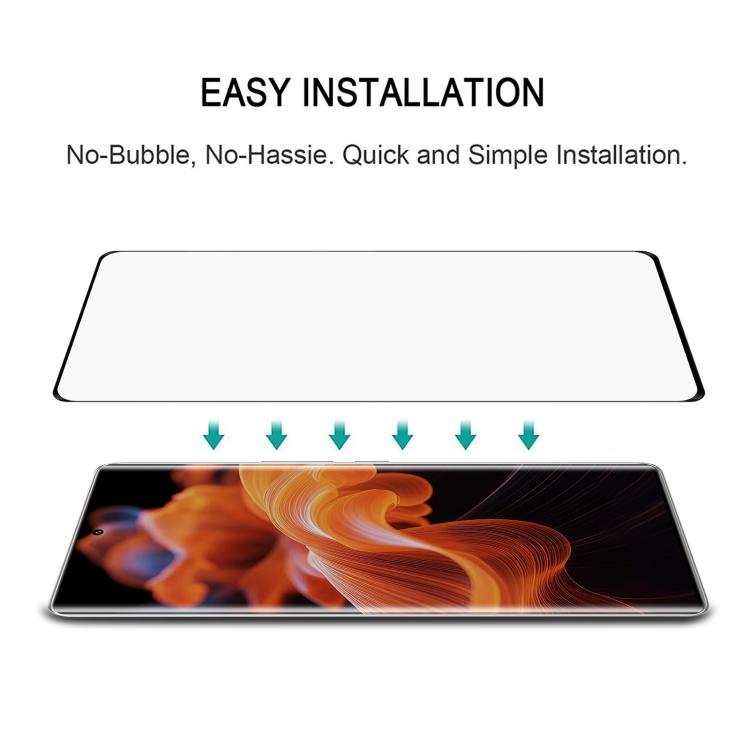 For Lava Blaze X Full Glue 9H HD 3D Curved Edge Tempered Glass Film - Black
