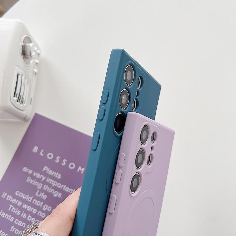 For Google Pixel 7a Solid Color Liquid Silicone MagSafe Magnetic Phone Case