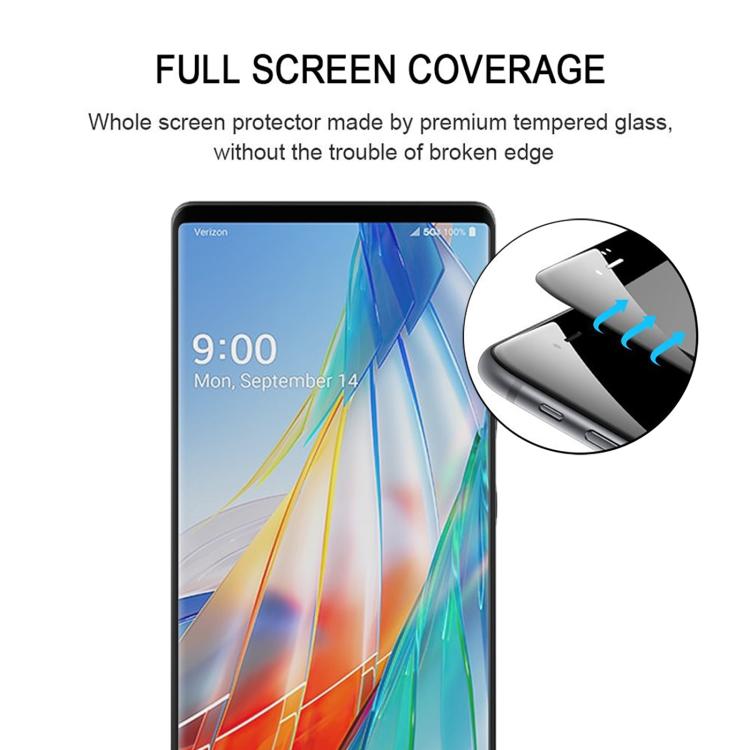 For LG Wing 5G Full Glue 9H HD 3D Curved Edge Tempered Glass Film - Black