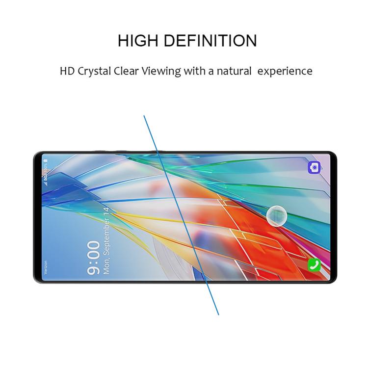 For LG Wing 5G Full Glue 9H HD 3D Curved Edge Tempered Glass Film - Black