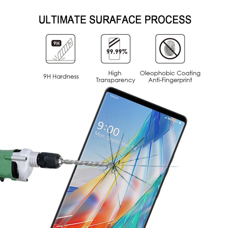For LG Wing 5G Full Glue 9H HD 3D Curved Edge Tempered Glass Film - Black