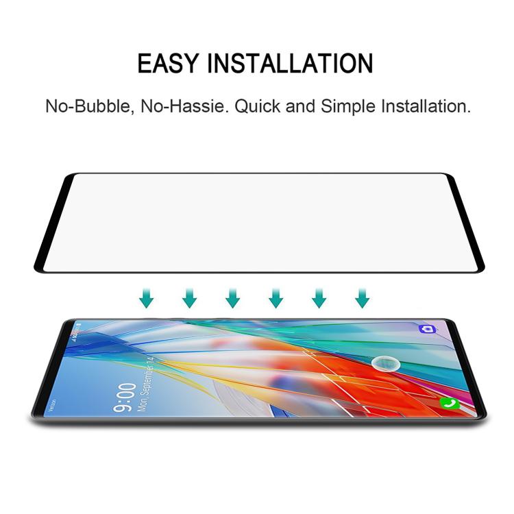 For LG Wing 5G Full Glue 9H HD 3D Curved Edge Tempered Glass Film - Black
