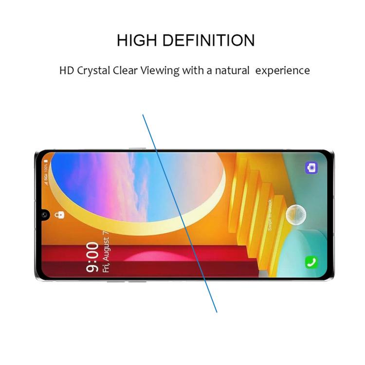 For LG Velvet 25pcs Full Glue 9H HD 3D Curved Edge Tempered Glass Film - Black