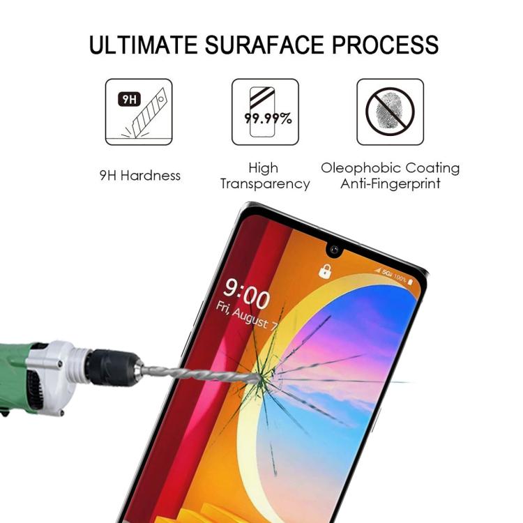 For LG Velvet 25pcs Full Glue 9H HD 3D Curved Edge Tempered Glass Film - Black