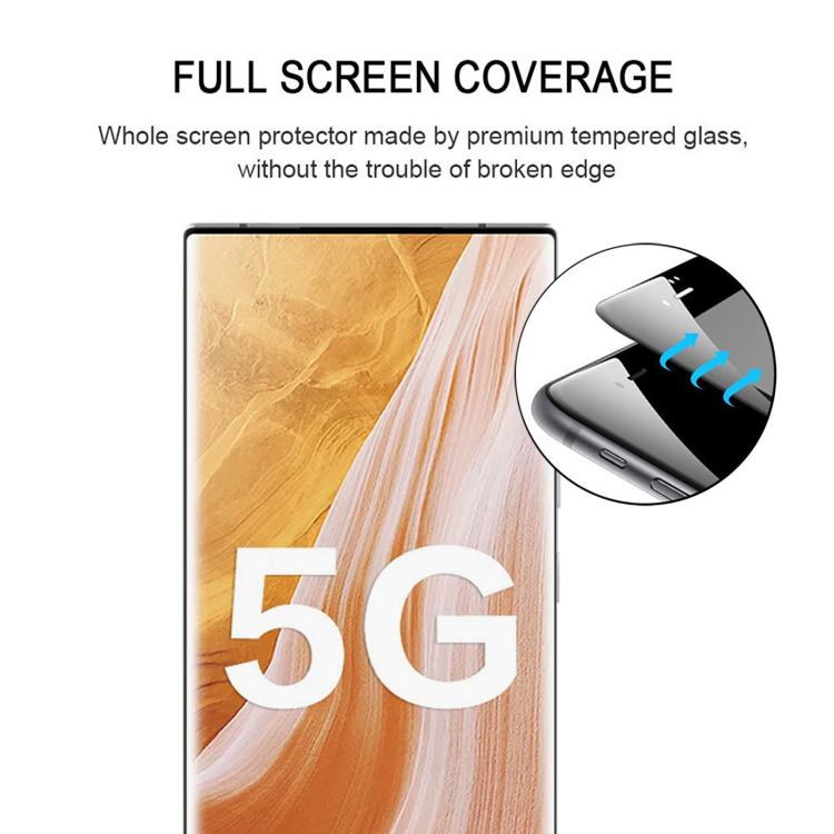 For ZTE Axon 40 Ultra Full Glue 9H HD 3D Curved Edge Tempered Glass Film - Black