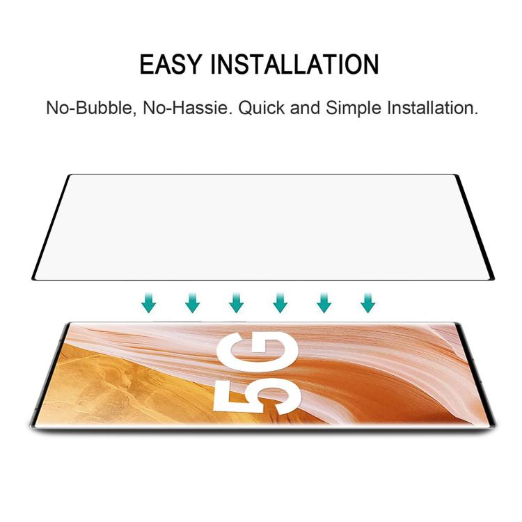 For ZTE Axon 40 Ultra Full Glue 9H HD 3D Curved Edge Tempered Glass Film - Black