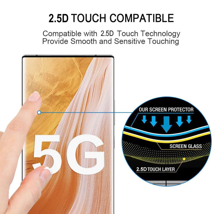 For ZTE Axon 40 Ultra 25pcs Full Glue 9H HD 3D Curved Edge Tempered Glass Film - Black