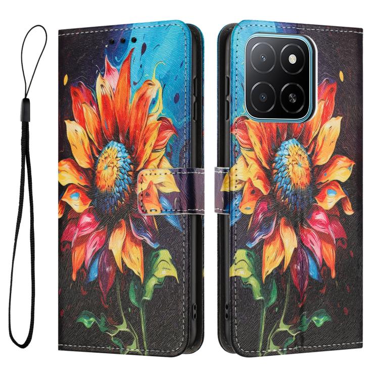 For Honor X6c 4G Color Drawing Pattern Leather Phone Case