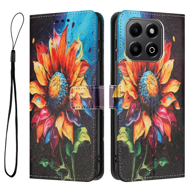 For Honor X7C 4G / 200 Smart 5G Global Color Drawing Pattern Leather Phone Case