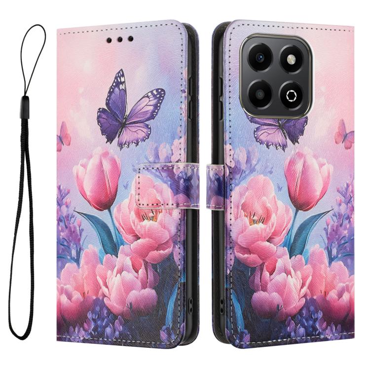 For Honor X7C 4G / 200 Smart 5G Global Color Drawing Pattern Leather Phone Case