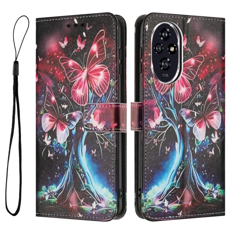 For Honor 200 5G Color Drawing Pattern Leather Phone Case