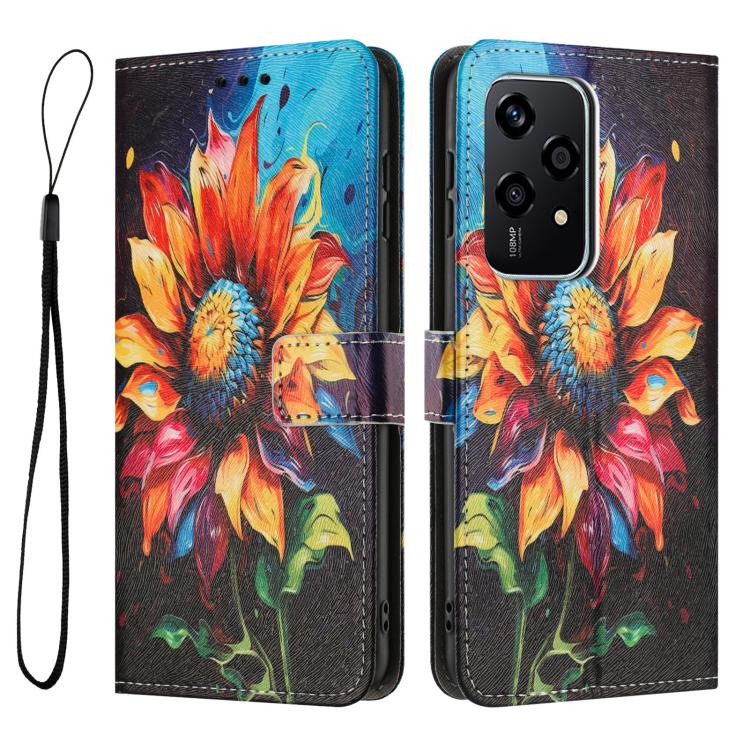 For Honor 200 Lite 5G Global Color Drawing Pattern Leather Phone Case