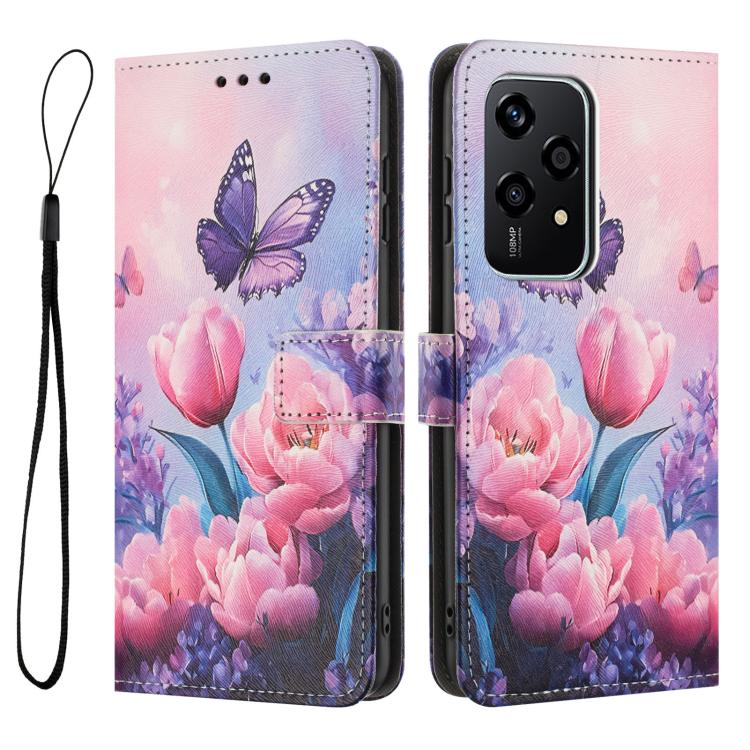 For Honor 200 Lite 5G Global Color Drawing Pattern Leather Phone Case