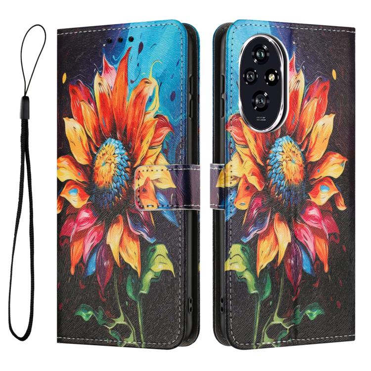 For Honor 200 Pro 5G Color Drawing Pattern Leather Phone Case