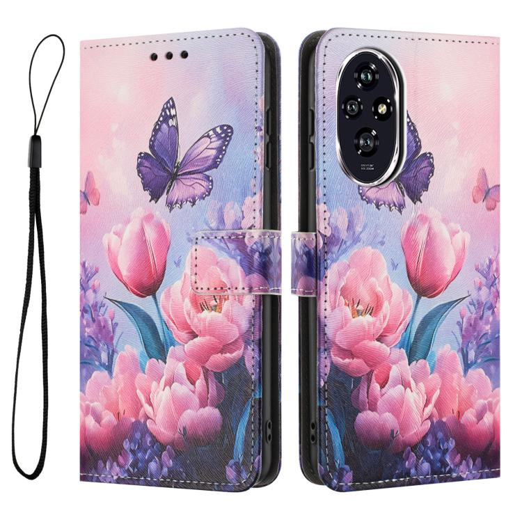 For Honor 200 Pro 5G Color Drawing Pattern Leather Phone Case