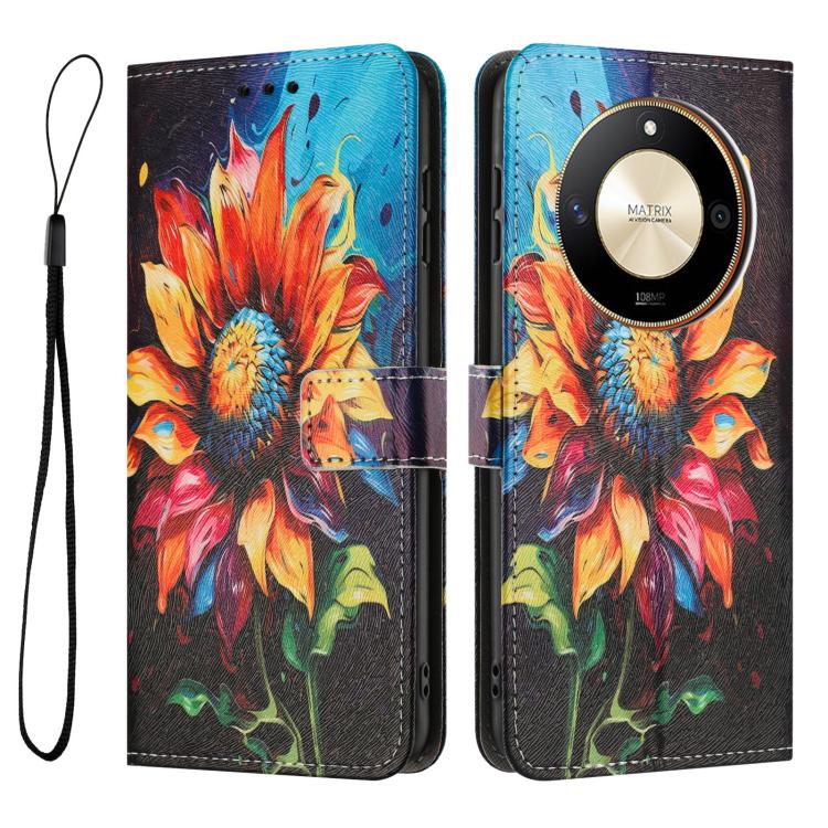 For Honor X50 / X9b Color Drawing Pattern Leather Phone Case
