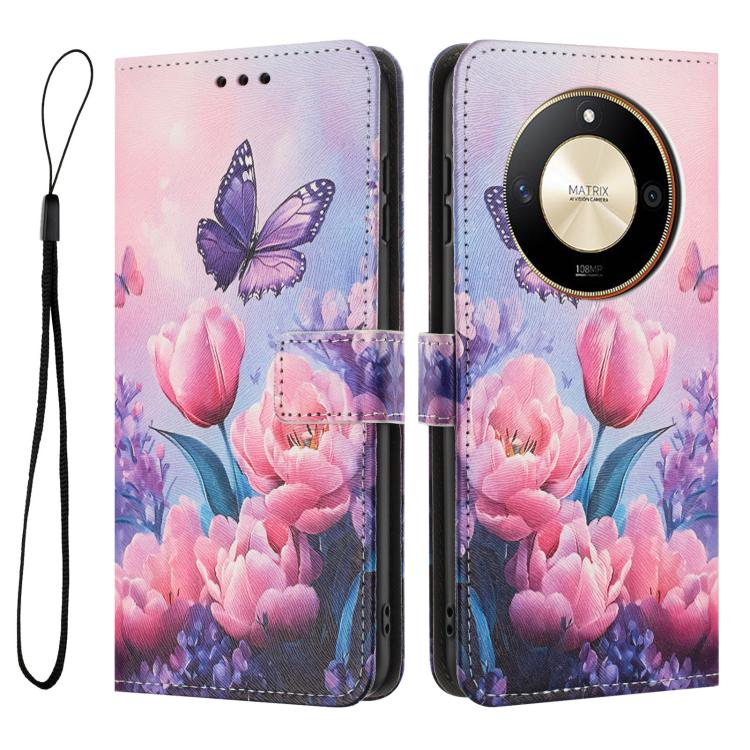 For Honor X50 / X9b Color Drawing Pattern Leather Phone Case