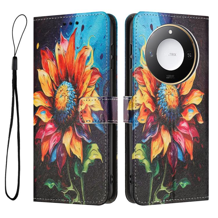 For Honor X60 / X9c Smart Color Drawing Pattern Leather Phone Case