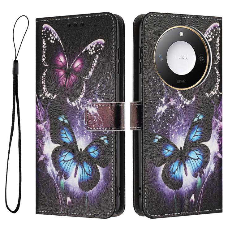 For Honor X60 / X9c Smart Color Drawing Pattern Leather Phone Case