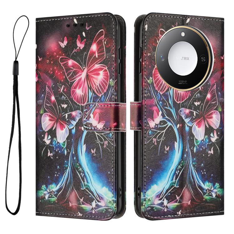 For Honor X60 / X9c Smart Color Drawing Pattern Leather Phone Case