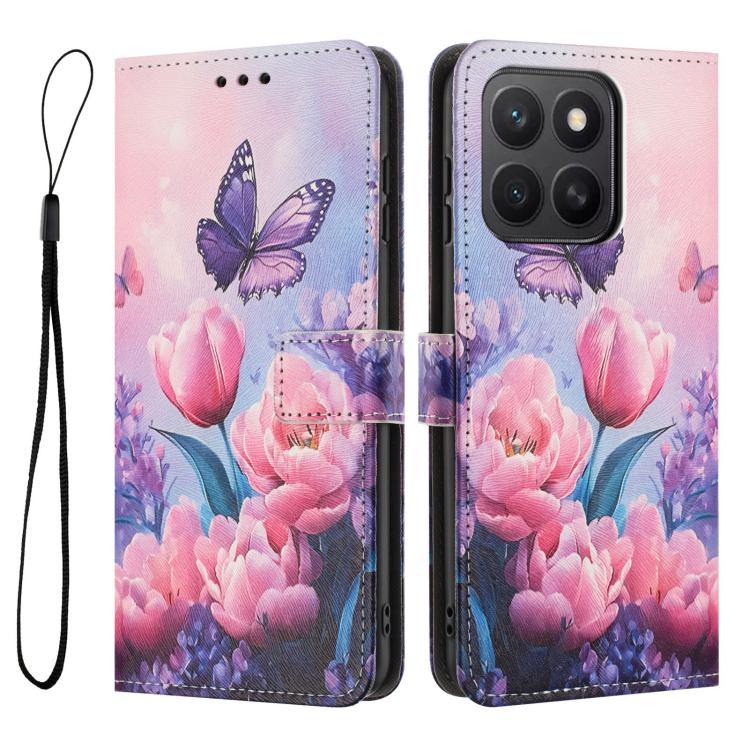 For Honor X8c 4G Global Color Drawing Pattern Leather Phone Case