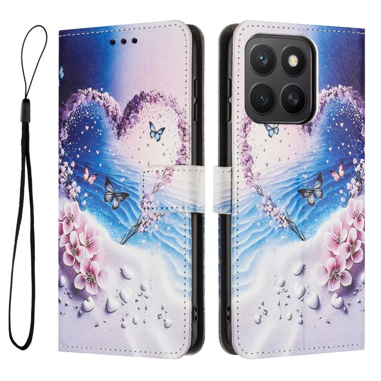 For Honor X8c 4G Global Color Drawing Pattern Leather Phone Case