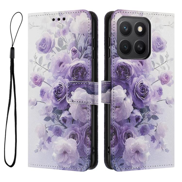 For Honor X8c 4G Global Color Drawing Pattern Leather Phone Case