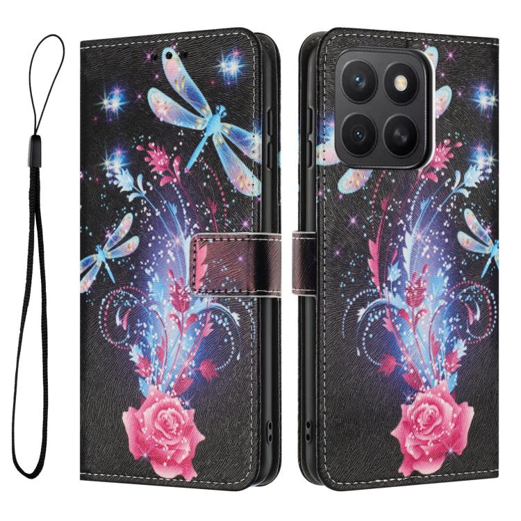 For Honor X8c 4G Global Color Drawing Pattern Leather Phone Case