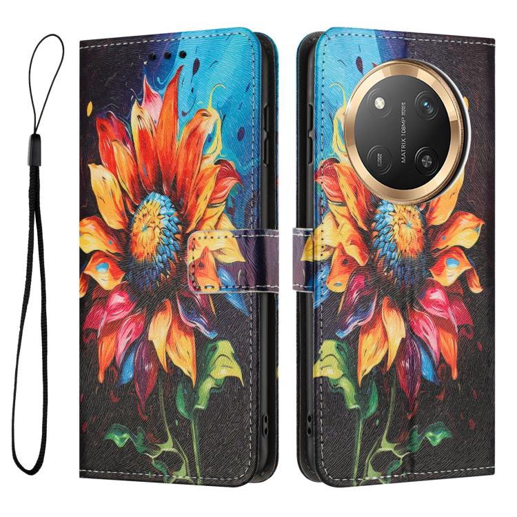 For Honor X9c 5G Global Color Drawing Pattern Leather Phone Case