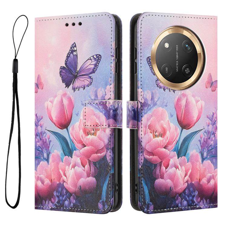 For Honor X9c 5G Global Color Drawing Pattern Leather Phone Case