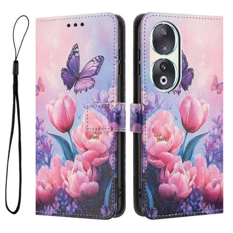 For Honor 90 Color Drawing Pattern Leather Phone Case