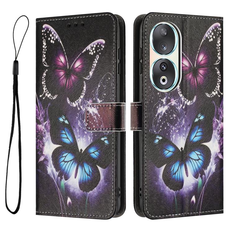 For Honor 90 Color Drawing Pattern Leather Phone Case