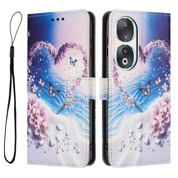 For Honor 90 Color Drawing Pattern Leather Phone Case