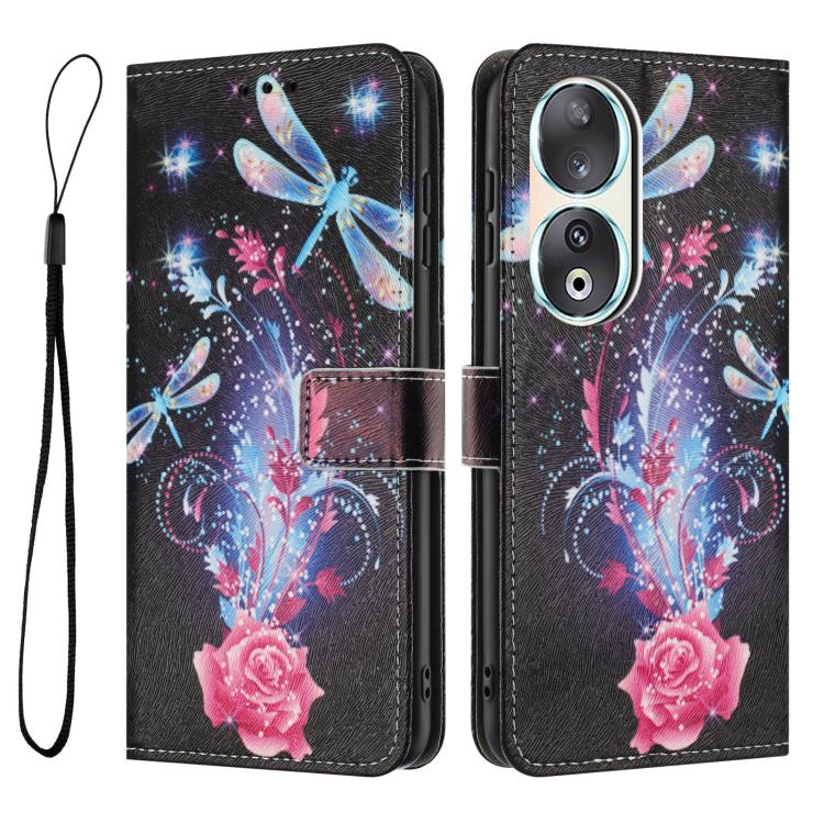 For Honor 90 Color Drawing Pattern Leather Phone Case