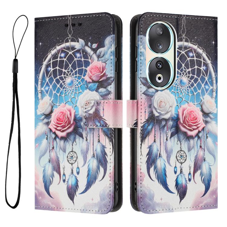 For Honor 90 Color Drawing Pattern Leather Phone Case