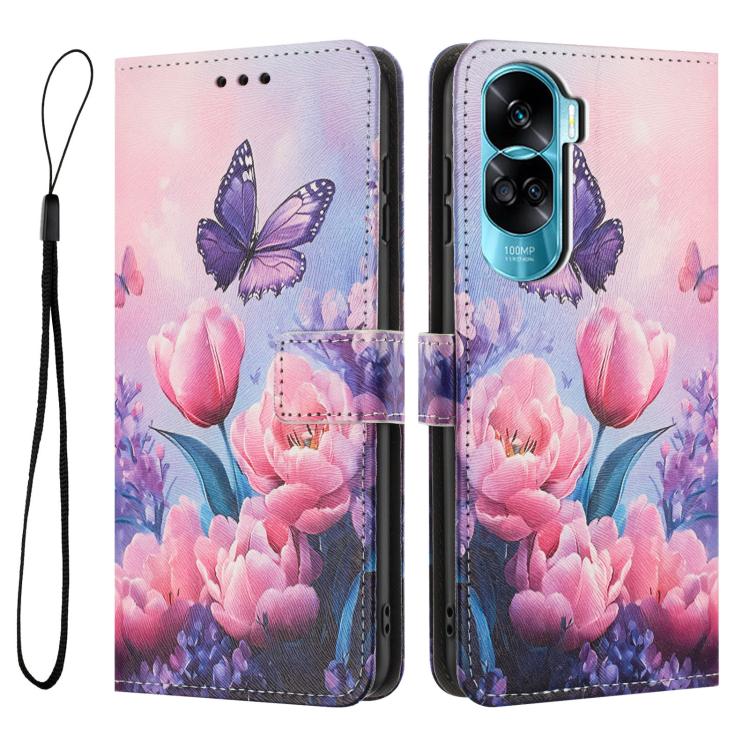 For Honor 90 Lite / X50i 5G Color Drawing Pattern Leather Phone Case