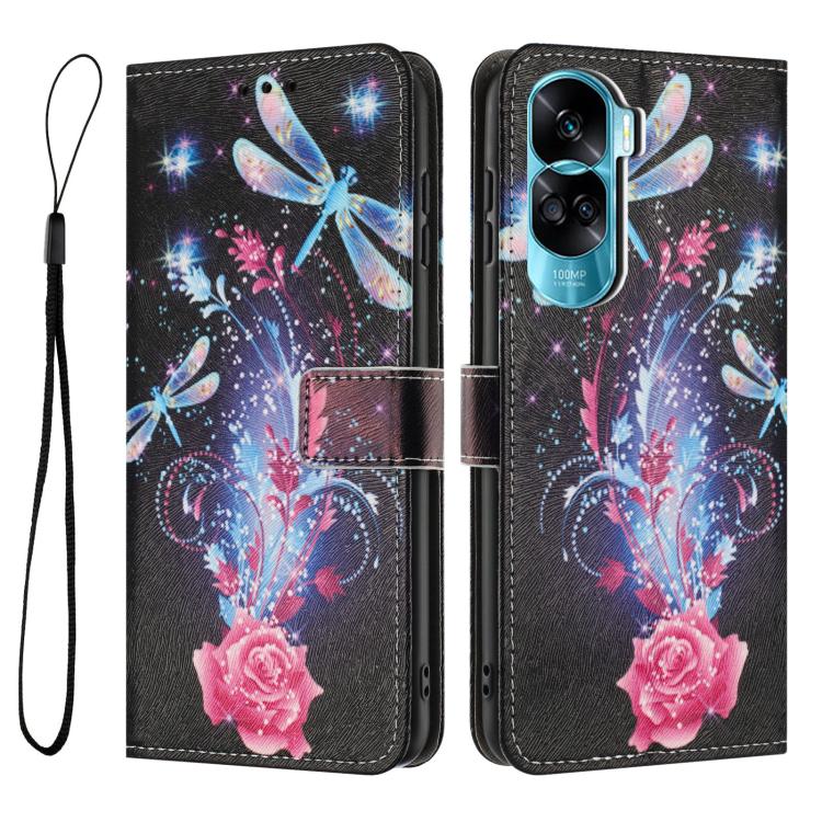 For Honor 90 Lite / X50i 5G Color Drawing Pattern Leather Phone Case