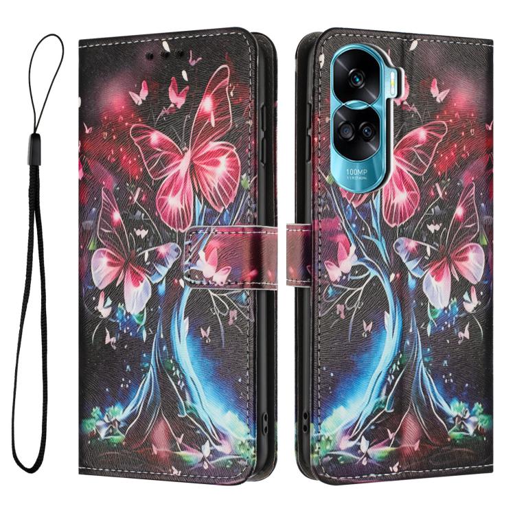 For Honor 90 Lite / X50i 5G Color Drawing Pattern Leather Phone Case