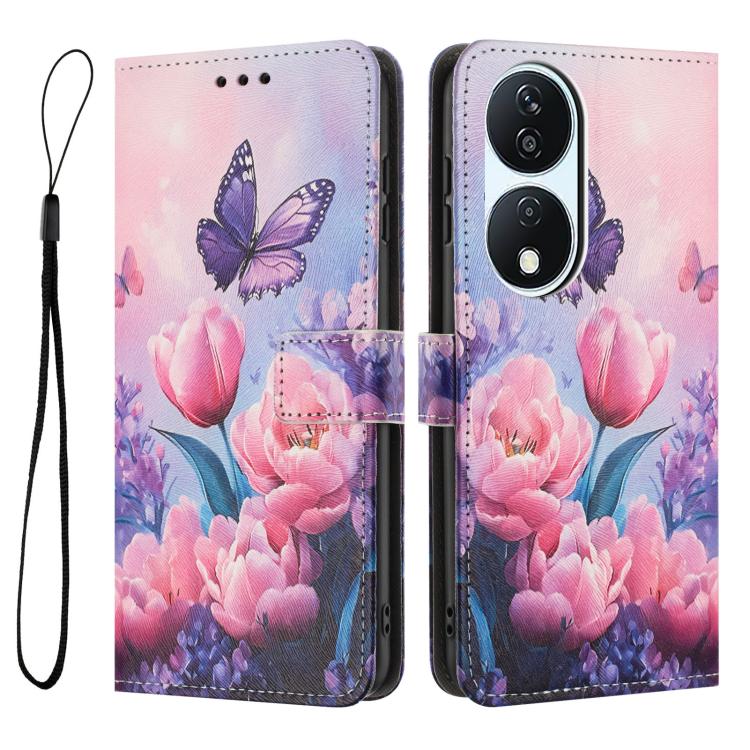 For Honor X7b / X7b 5G Color Drawing Pattern Leather Phone Case