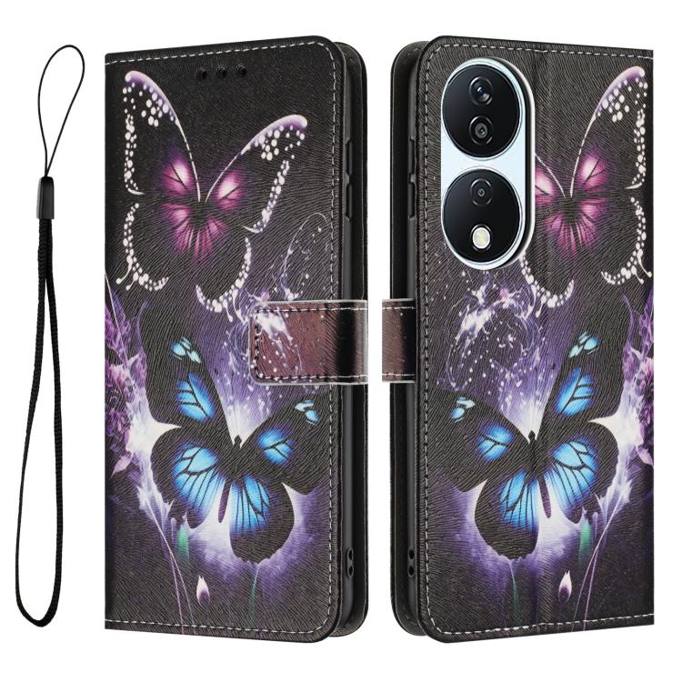 For Honor X7b / X7b 5G Color Drawing Pattern Leather Phone Case