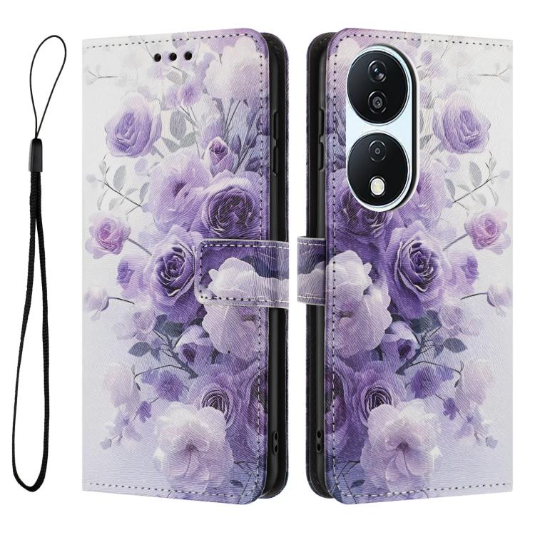 For Honor X7b / X7b 5G Color Drawing Pattern Leather Phone Case