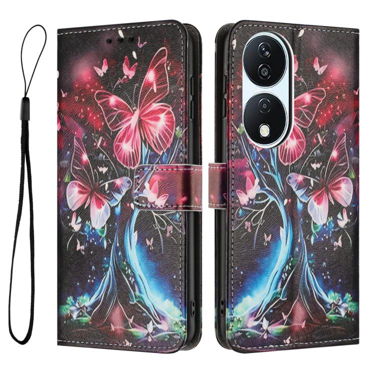 For Honor X7b / X7b 5G Color Drawing Pattern Leather Phone Case