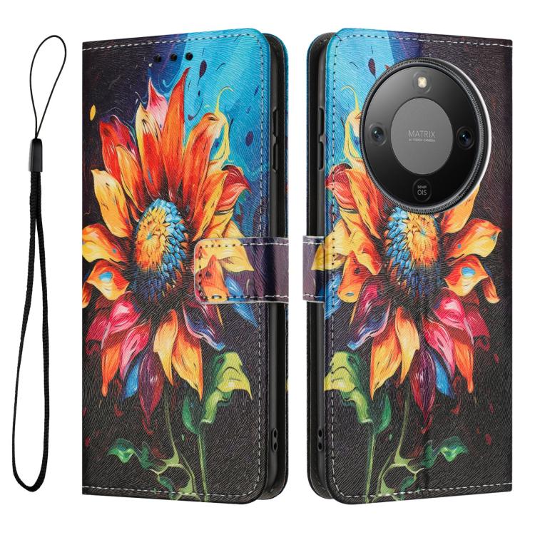 For Honor X70 5G Color Drawing Pattern Leather Phone Case