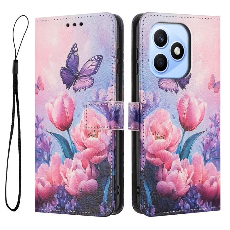 For Honor X8d 4G Color Drawing Pattern Leather Phone Case